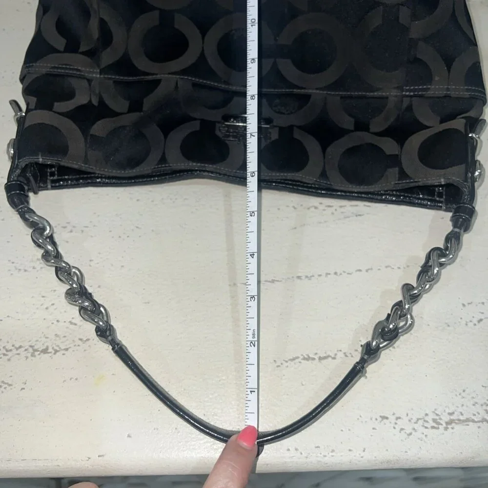 Coach Madison Luxury Designer Logo Tribeca Black Shoulder Hobo Bag 14127